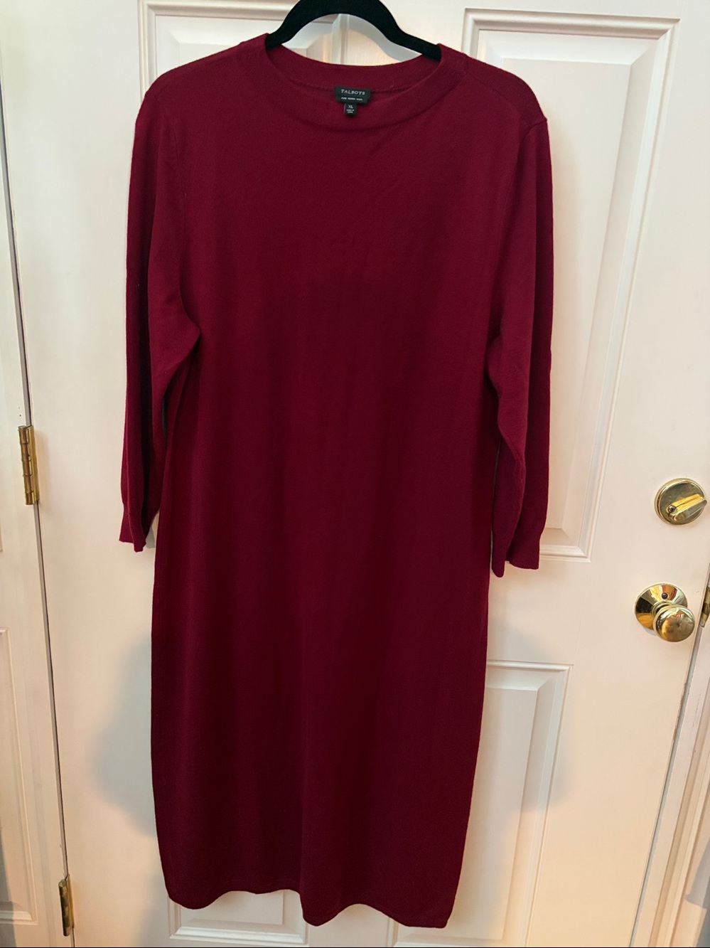 Talbots Merino Wool Madi Dress in wine Red XL Like New